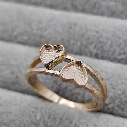 9ct Gold Double Hearts Ring