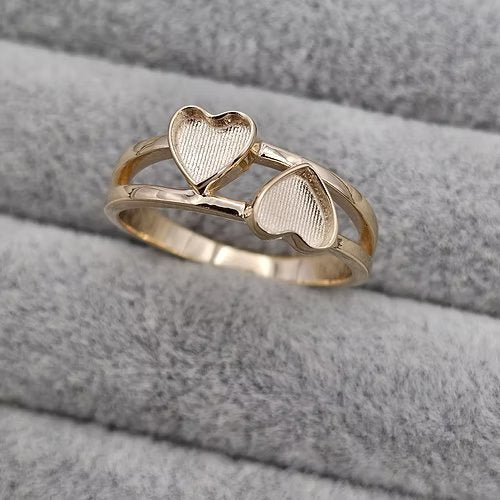 9ct Gold Double Hearts Ring