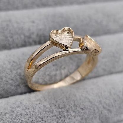 9ct Gold Double Hearts Ring