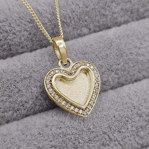 9ct Gold Sparkling Heart Necklace