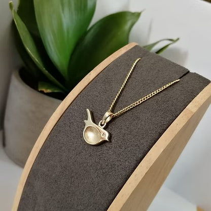 9ct Gold Whispering Robin Necklace