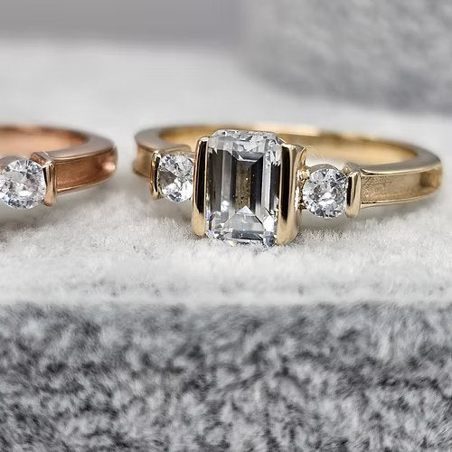 9ct Gold or Rose Gold Emerald Cut Grace Ring