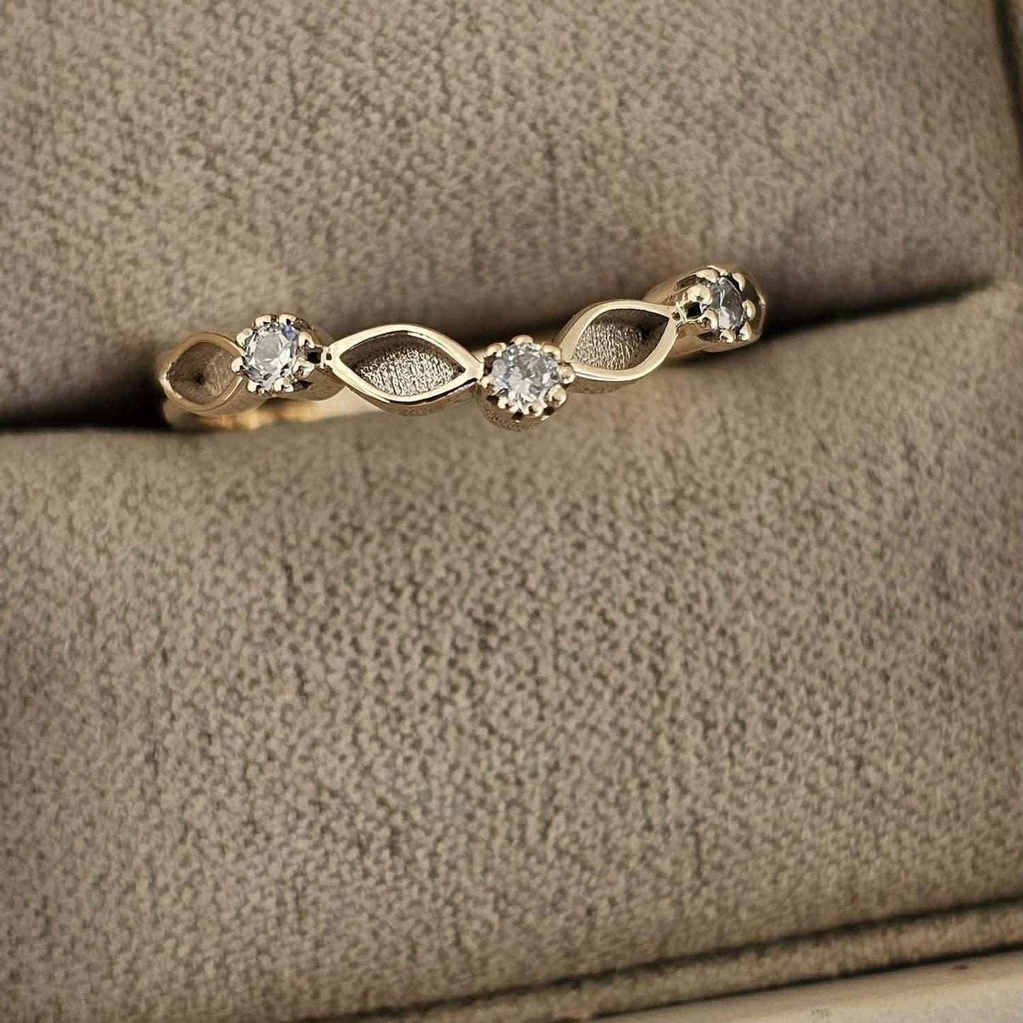 9ct Gold Half Wishbone Marquise Eternity Ring