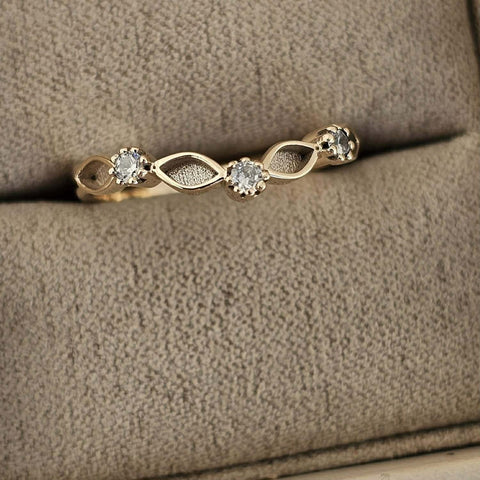 9ct Gold Half Wishbone Marquise Eternity Ring