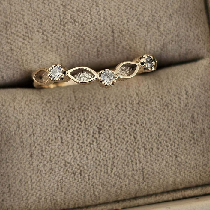 9ct Gold Half Wishbone Marquise Eternity Ring