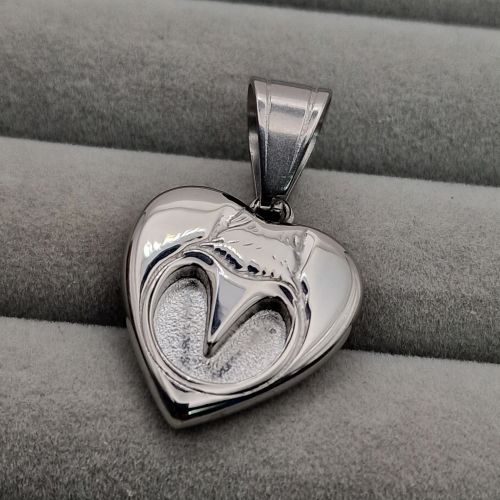 Heart Horse Hoof Stainless Steel Pendant