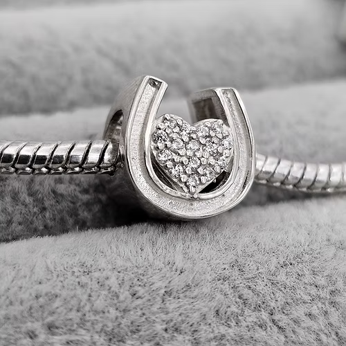 Horse Shoe Sparkling Charm (Double-sided)