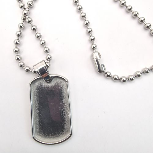 Mens Dog Tag Stainless Steel Pendant