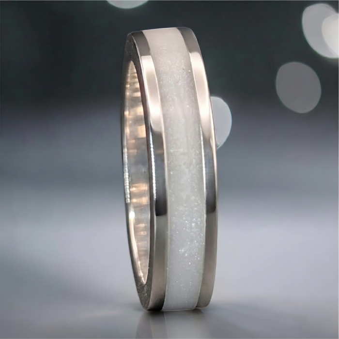 Ladies Silent Bond Solid Silver Channel Ring