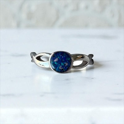 Abigail Cross Band Stainless Steel Ring