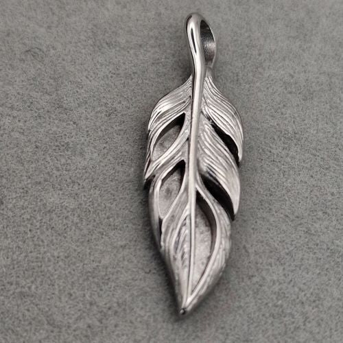 Whispering Feather Stainless Steel Pendant