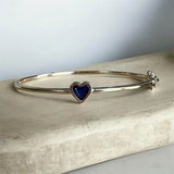 Solid Silver Bubble Heart Bangle