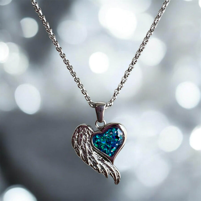 Angel Wing Heart Stainless Steel Pendant