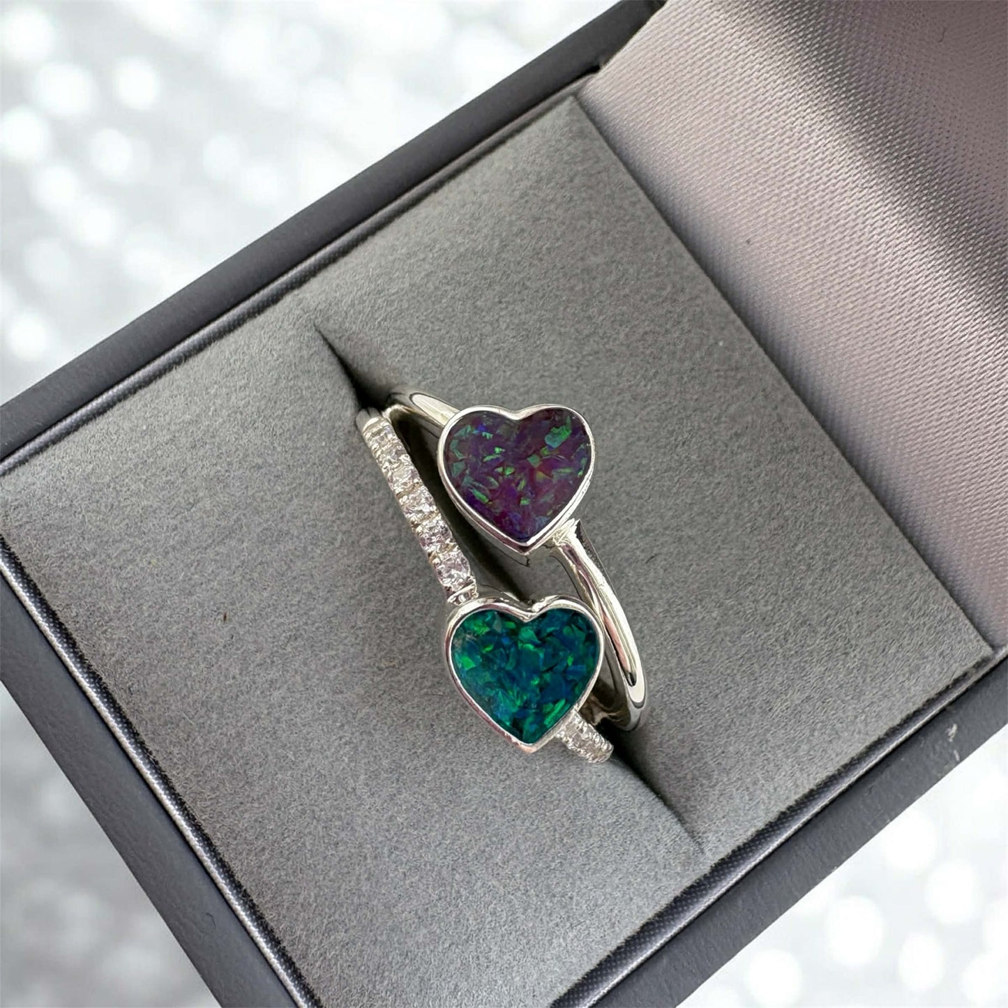 Double Hearts Ring, suitable for 2 sets of ashes or hair