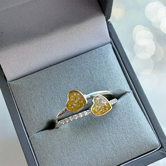 Double Hearts Ring, suitable for 2 sets of ashes.