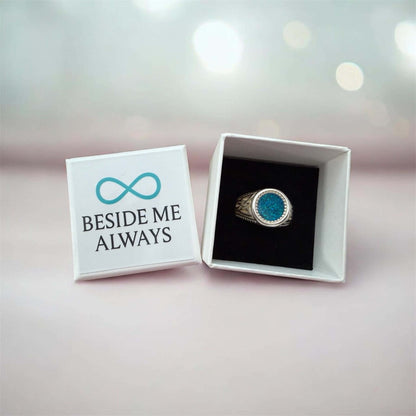 Mens Heavy Solid Silver Eternal Strength Signet Ring