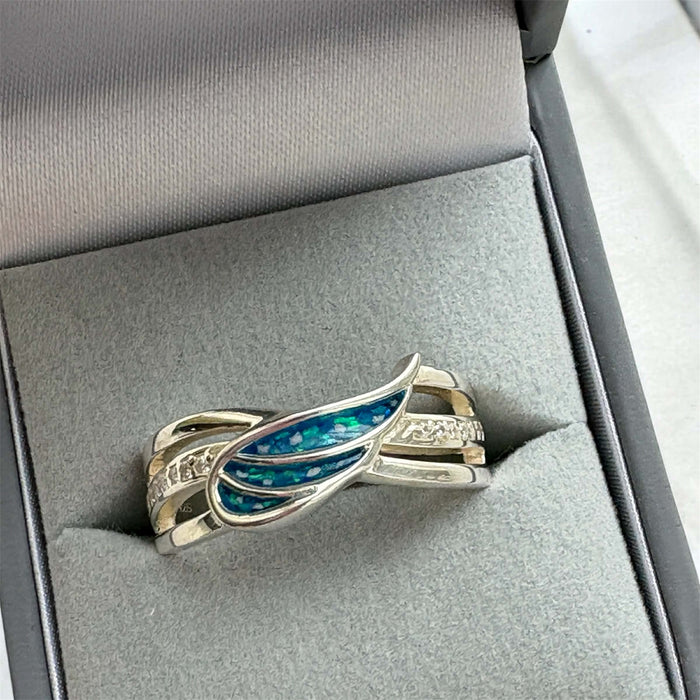 Angel Wing Ring, suitable for up to 3 sets of ashes.