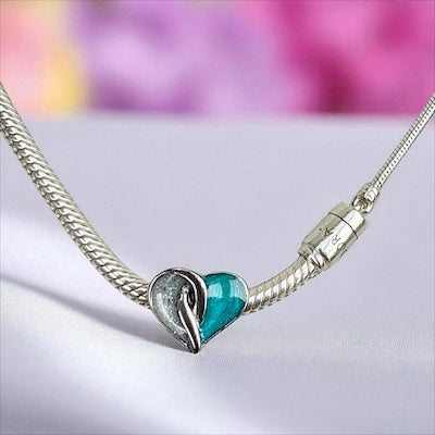 Crossover Heart Stainless Steel Charm