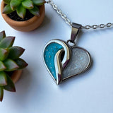 Crossover Heart Stainless Steel Pendant, suitable for 2 sets of ashes.