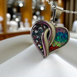 Crossover Heart Stainless Steel Pendant, suitable for 2 sets of ashes.