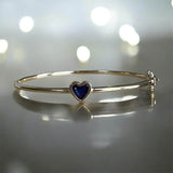 Solid Silver Bubble Heart Bangle
