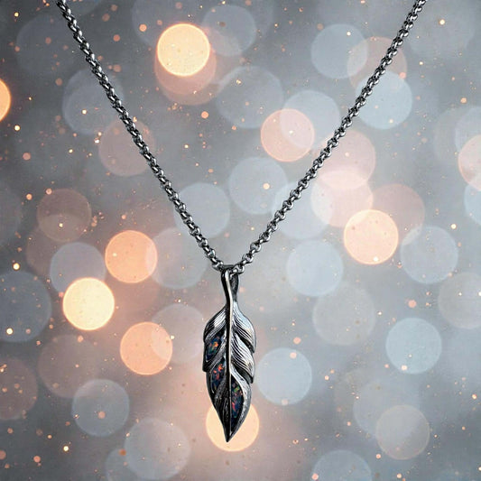 Whispering Feather Stainless Steel Pendant