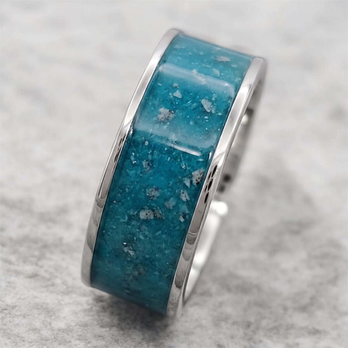 Mens Silent Bond Solid Silver Channel Ring
