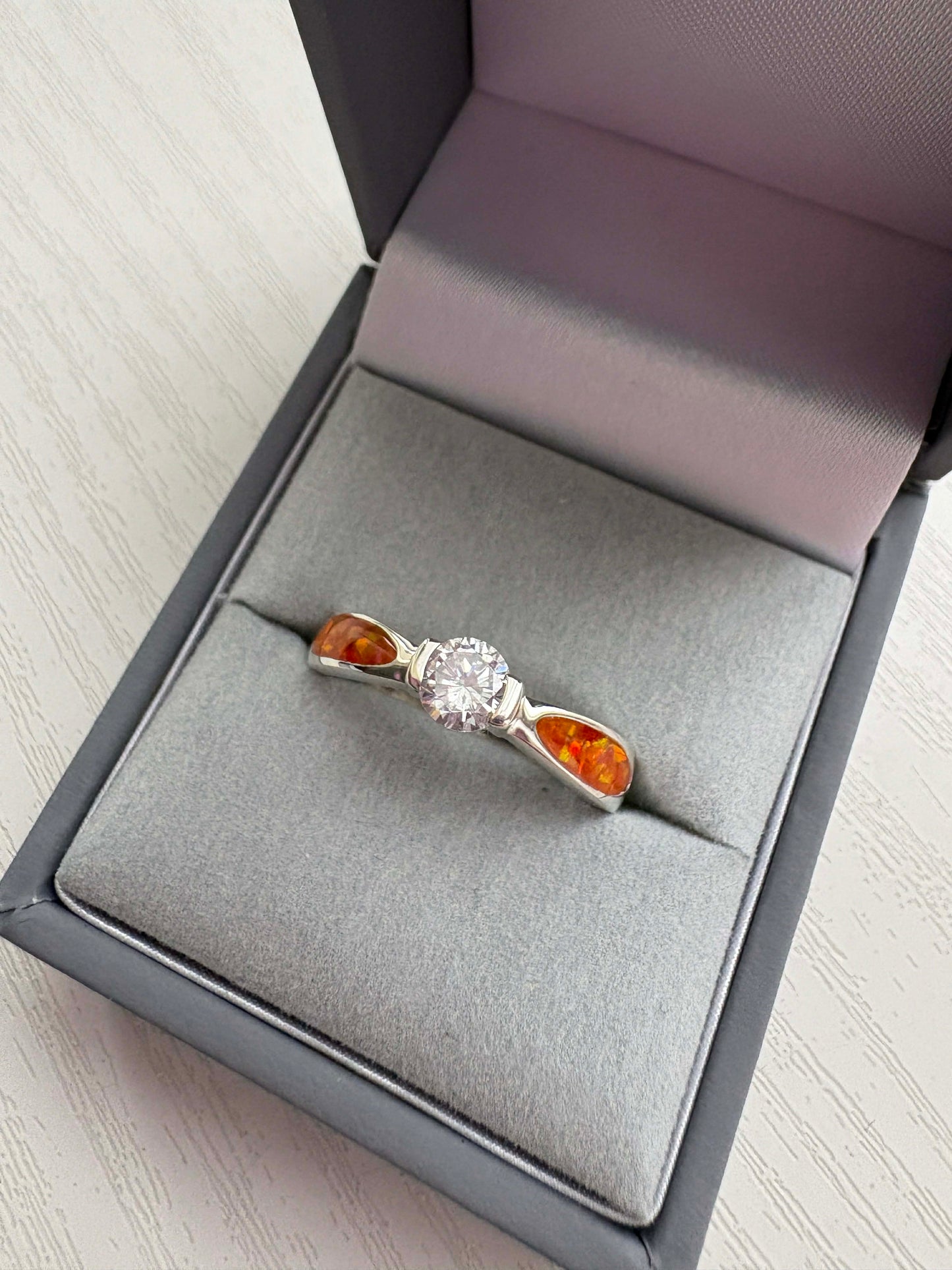 Timeless Solitaire Ring, suitable for 2 sets of ashes.