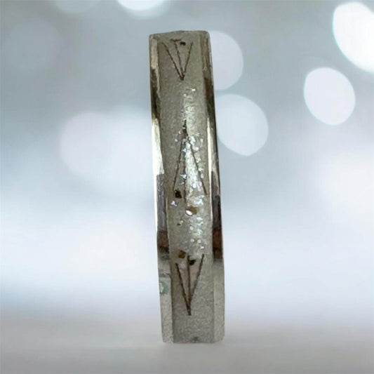 Ladies Silent Bond Solid Silver Channel Ring