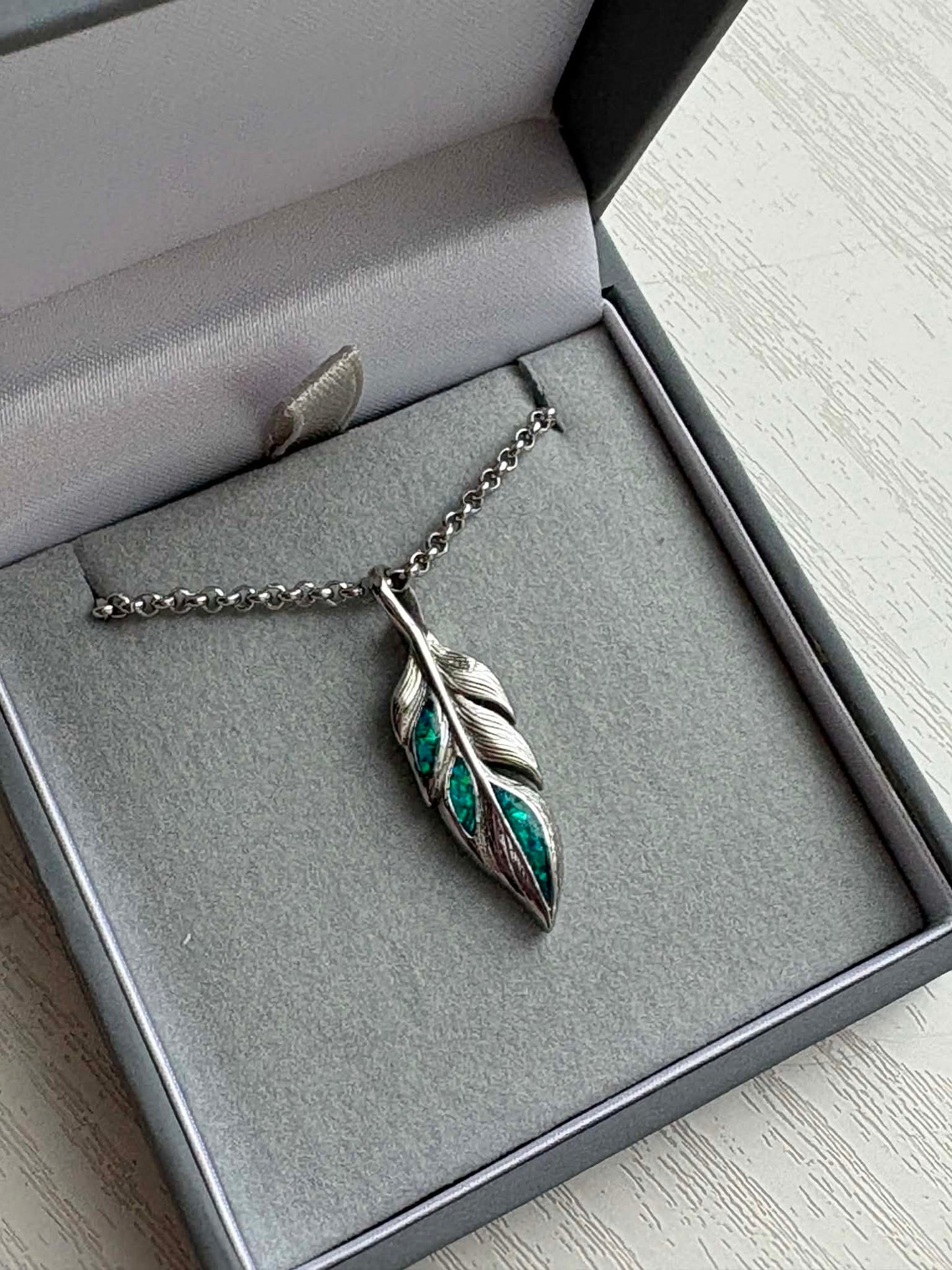 Whispering Feather Stainless Steel Pendant