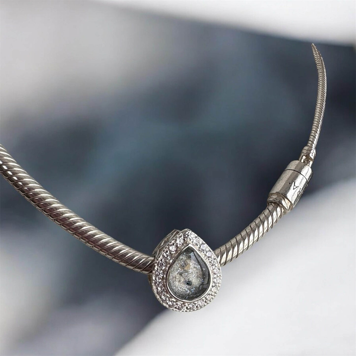 Sparkling Teardrop Charm