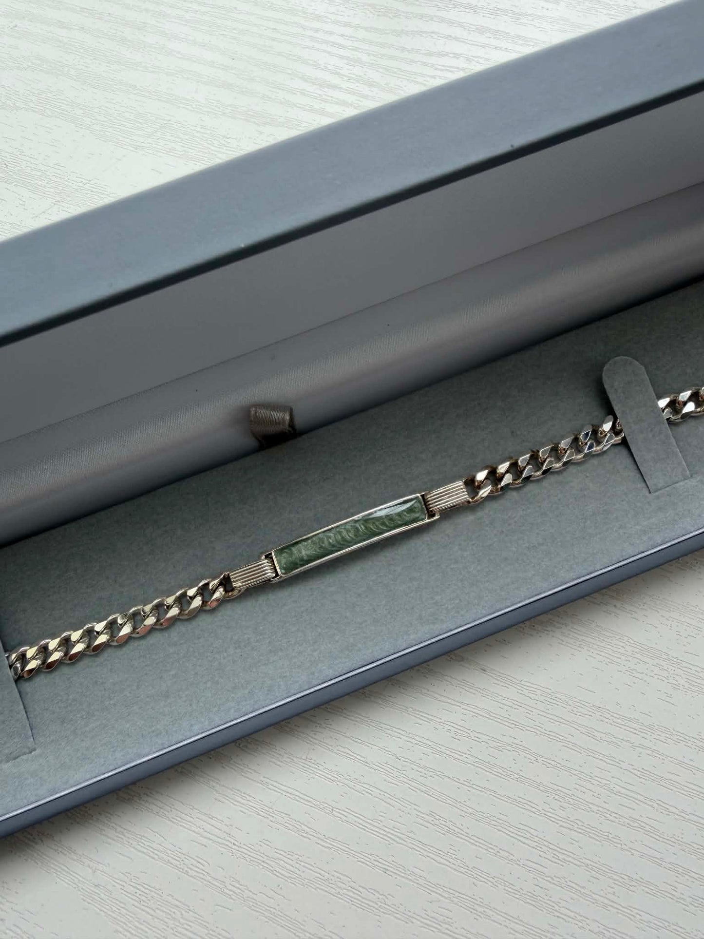 Mens Solid Silver Curb Bracelet (Engraveable)