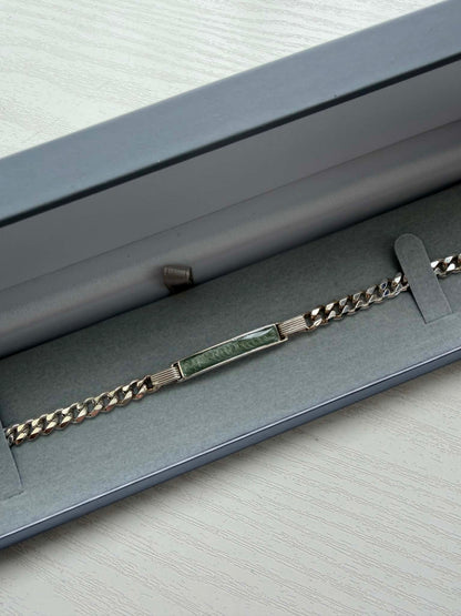 Mens Solid Silver Curb Bracelet (Engraveable)