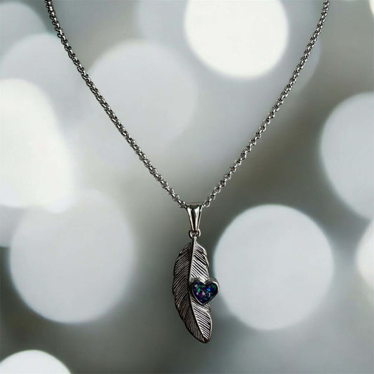 Feather of Love Stainless Steel Pendant