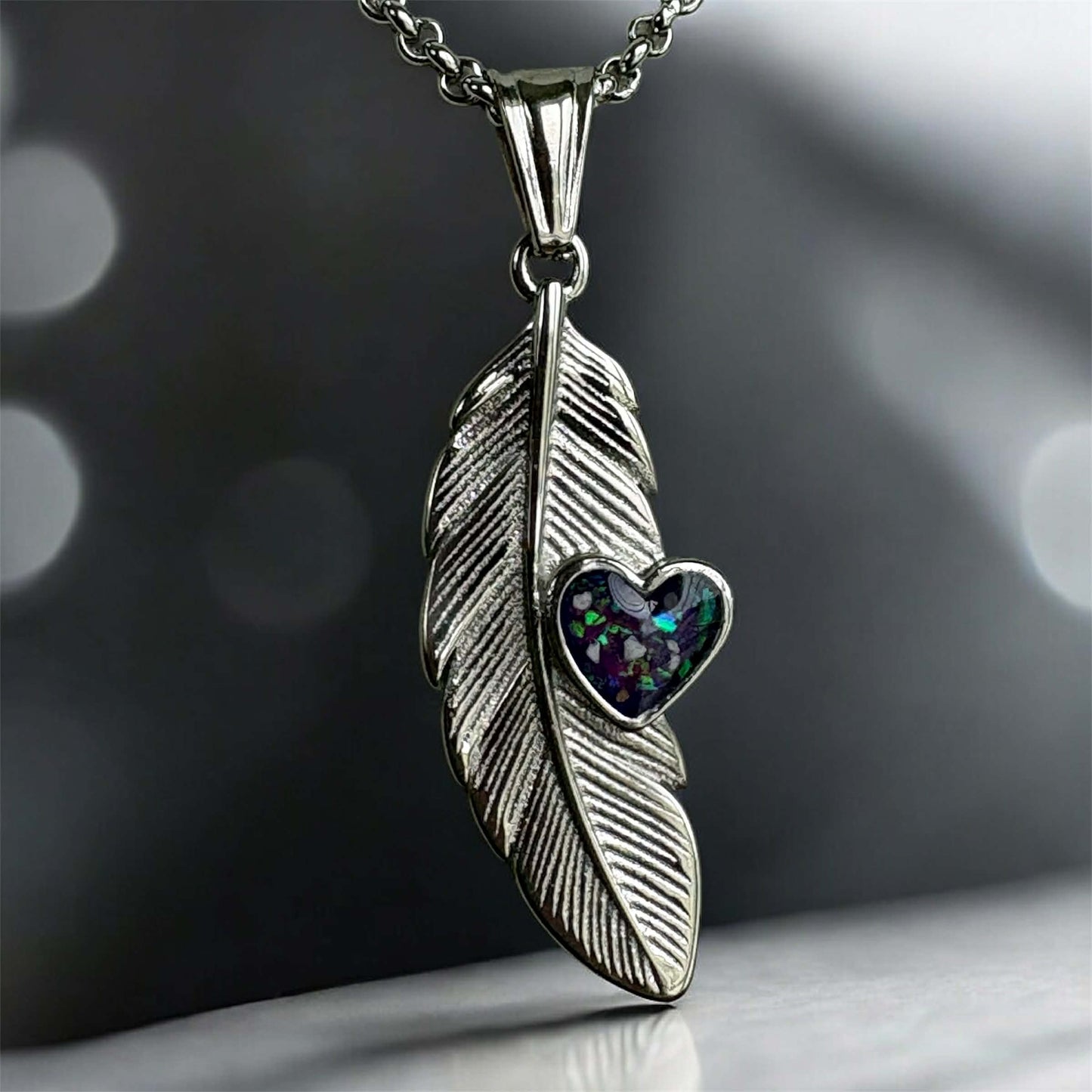 Feather of Love Stainless Steel Pendant