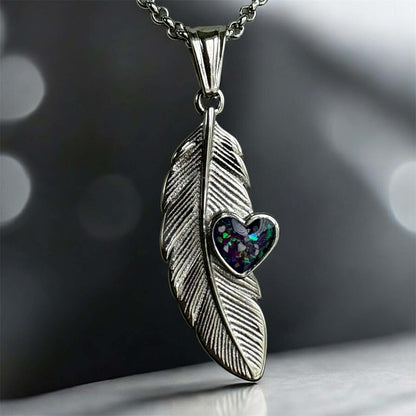 Feather of Love Stainless Steel Pendant