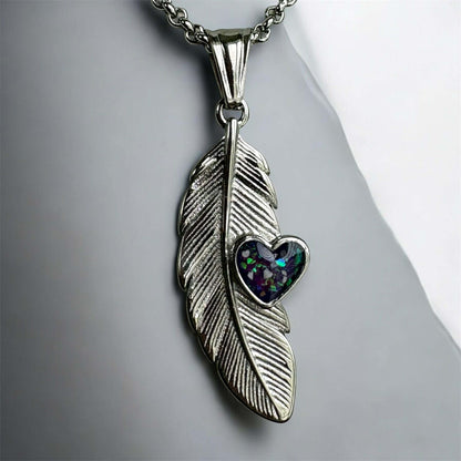 Feather of Love Stainless Steel Pendant