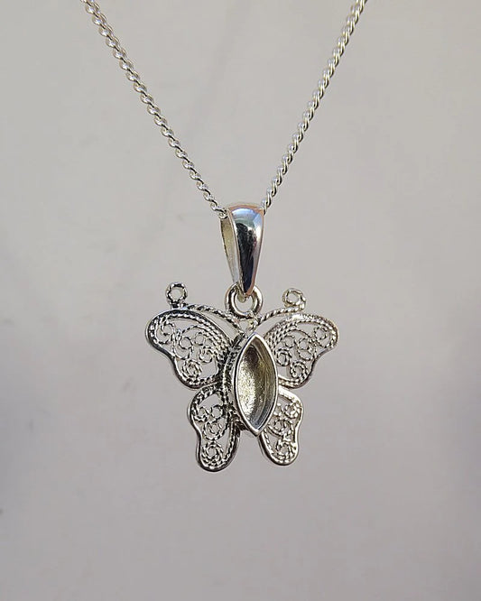 New! Filigree Butterfly Pendant