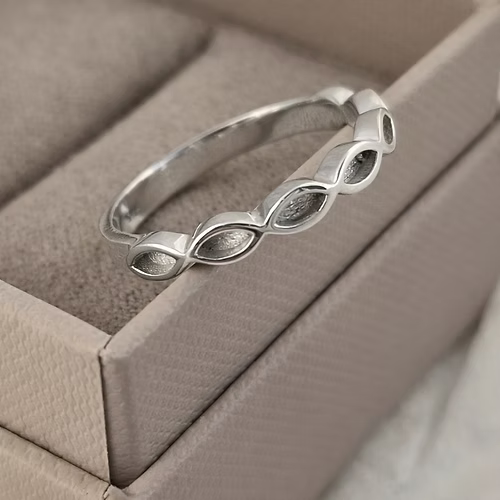 Half Almond Eye Eternity Ring