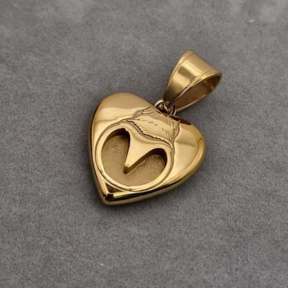 Heart Horse Hoof Pendant 18ct Gold PVD
