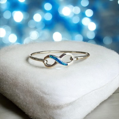 Solid Silver Beside Me Always Infinity Bangle