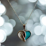 Crossover Heart Stainless Steel Pendant, suitable for 2 sets of ashes.