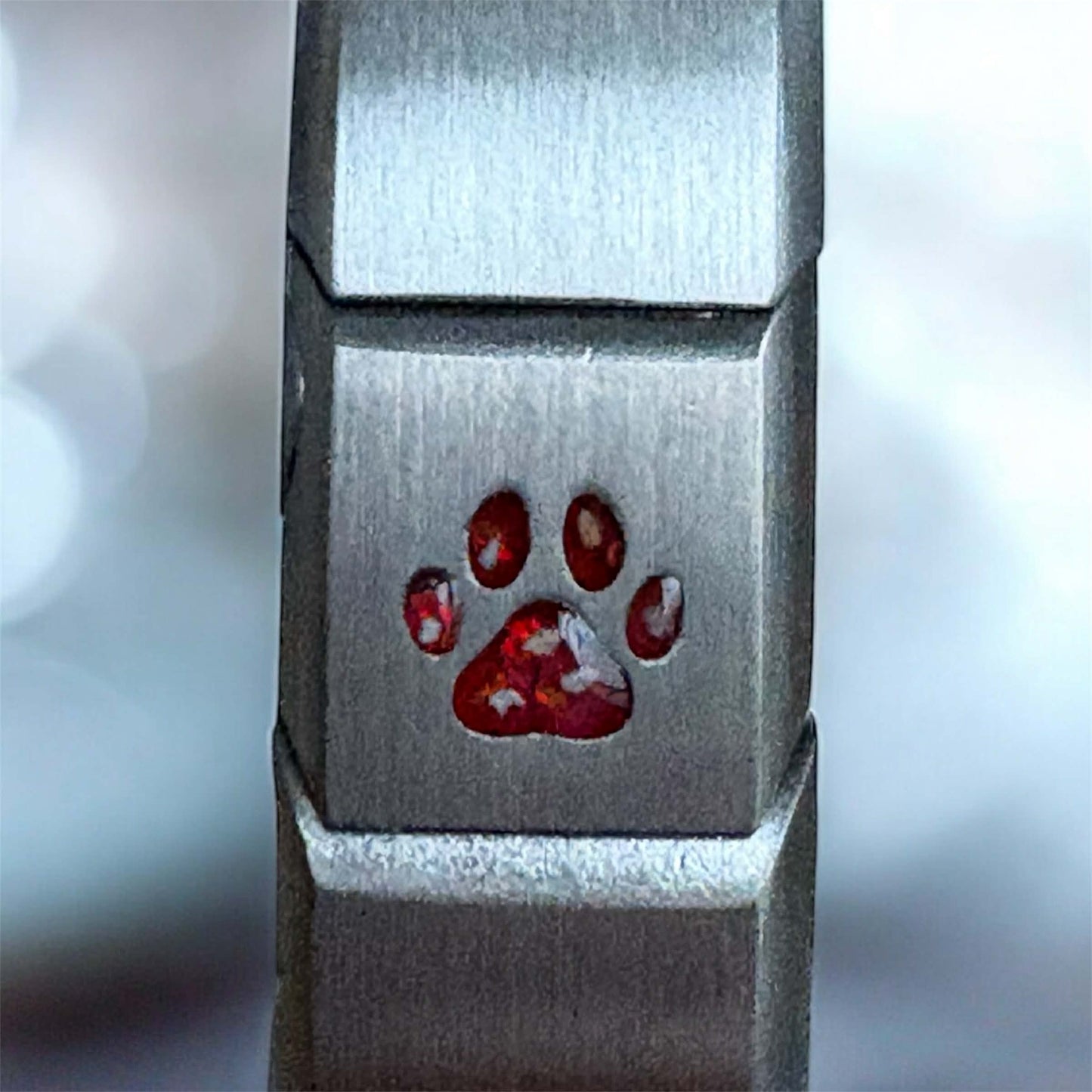 Mens Leather/Stainless Steel Dog Paw Bracelet
