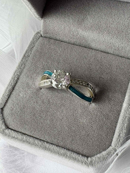 Solitaire Cross Band Ring