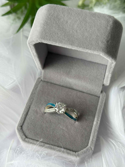 Solitaire Cross Band Ring